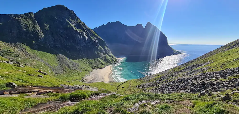 kvalvika beach reitti